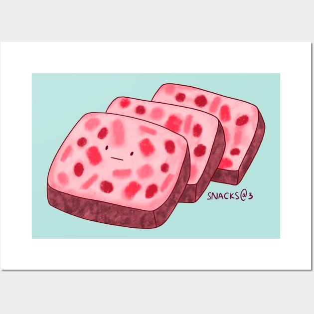 Fruit Cake in pink Wall Art by Snacks At 3